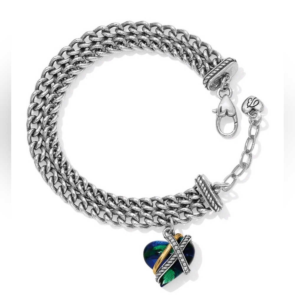 $72 NWOT! Brighton "Neptune's Rings Sweetheart" Chain & Blue Charm Bracelet!
